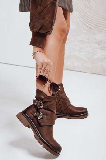 Frauen braune Stiefel Dstreet ZY1149