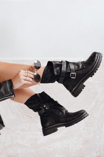 Damen schwarze Stiefel Dstreet ZY1152