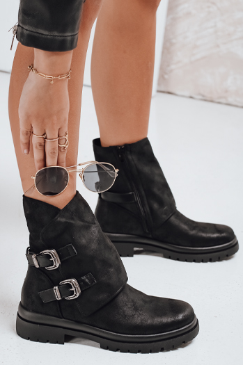 Damen schwarze Stiefel Dstreet ZY1155