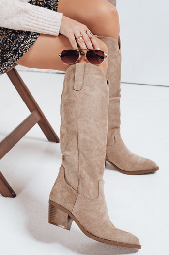 Damen Wildleder beige Stiefel Dstreet ZY1172