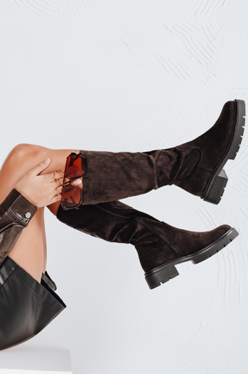 Damen Wildleder braun Stiefel Dstreet ZY1176