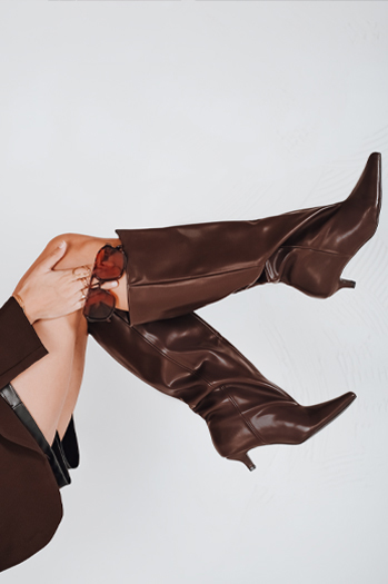 Frauen braune Stiefel Dstreet ZY1191