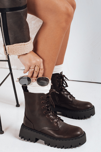 Damen isolierte Trapper braun Dstreet ZY1206