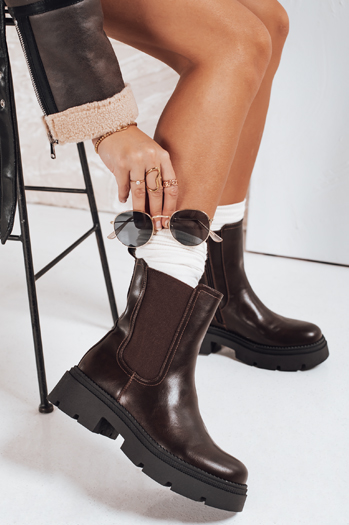 Frauen braune Stiefel Dstreet ZY1208