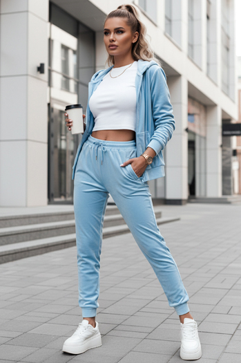 Damen Jogginghose Velours blau Dstreet UY2835