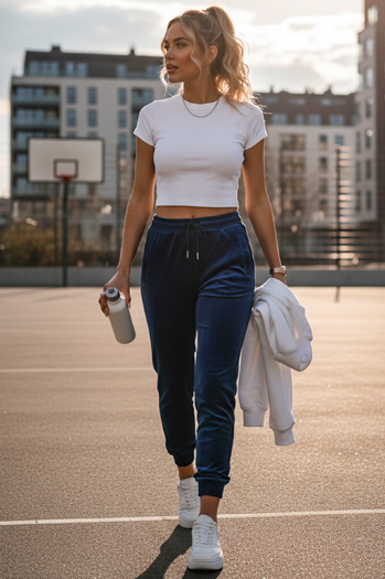 Damen Jogginghose Velours blau Dstreet UY2836