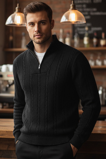 Herren Kragen Pullover schwarz Dstreet WX2328