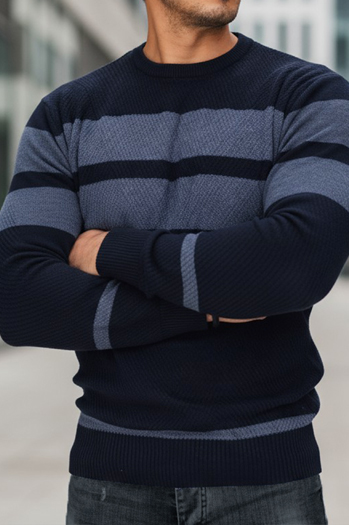 Marineblauer Herren-Pullover Dstreet WX2330