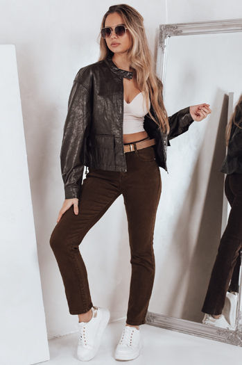 Damen Slim Tapered Jeans Braun Dstreet UY2843