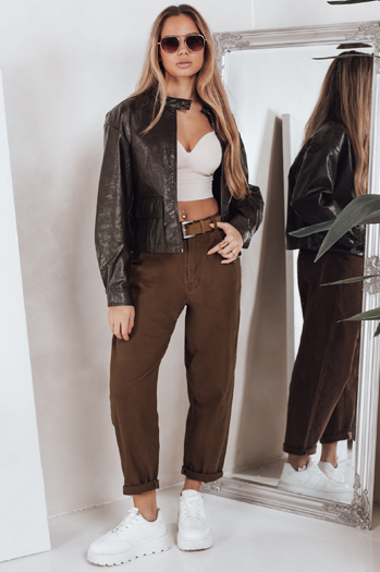 Damen Mom Fit Jeans braun Dstreet UY2844