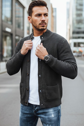 Dunkelgrauer Herren Strickpullover Dstreet WX2345