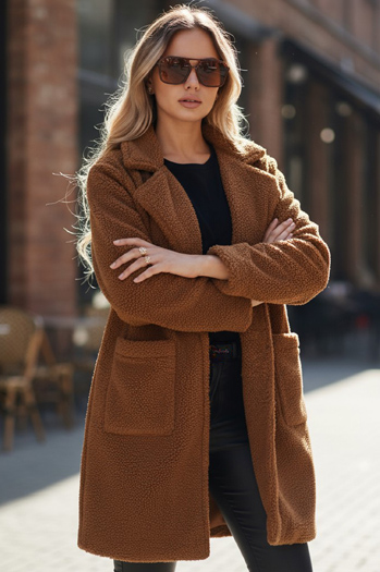 Damen Wintermantel Teddyfell braun Dstreet NY0752z