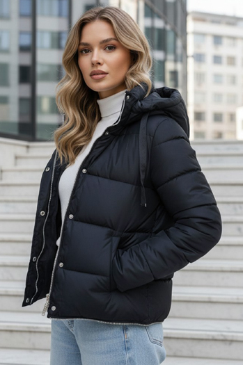 Lange Damen Winterjacke navy blau Dstreet TY5467