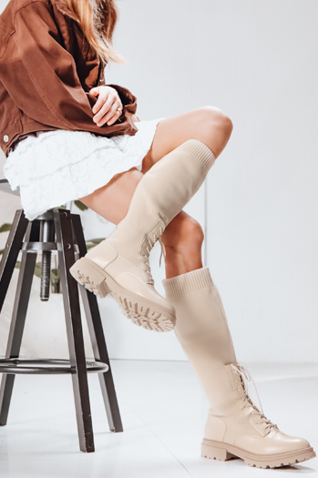 Damen Sockenstiefel beige Dstreet ZY1286