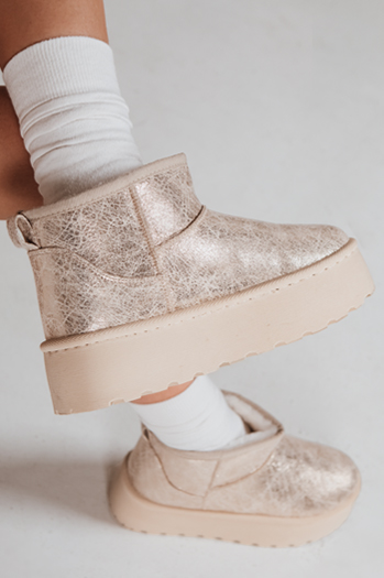 Damen Wildleder Schneestiefel beige Dstreet ZY1293