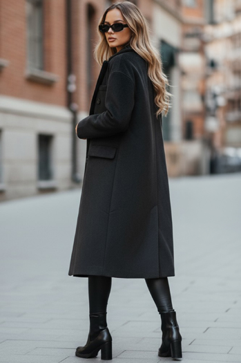 Damen Wintermantel lang oversize schwarz Dstreet NY0765z