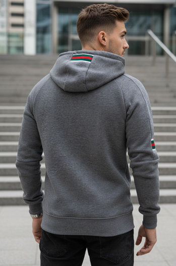 Grauer Herren-Kapuzenpullover Dstreet BX5942