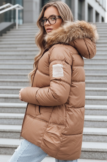Damen Winter Steppjacke mit Kapuze camel Dstreet TY5508