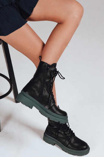 Damen HARDSTEP Schnürstiefel schwarz Dstreet ZY1304