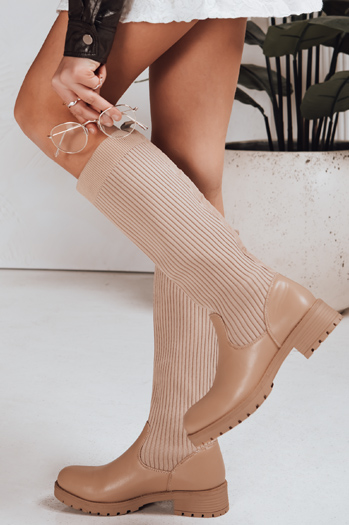 Damen khakifarbene Sockenstiefel Dstreet ZY1308