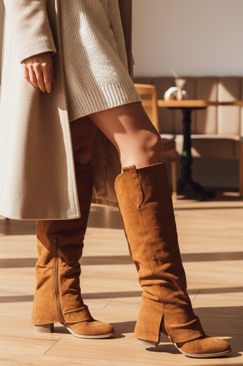 Damen Kamel Wildleder Stiefel Dstreet ZY1309