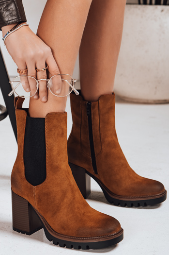 Damen Wildleder camel Stiefel Dstreet ZY1313