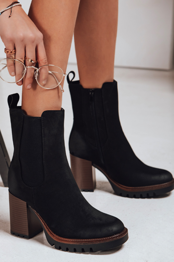 Damen Wildleder Stiefel schwarz Dstreet ZY1319