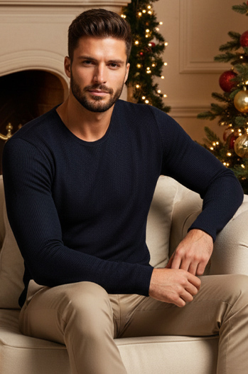 Marineblauer Pullover für Männer WX2296z