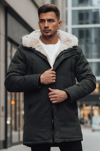 Herren Winter Parka Jacke mit Kapuze grün Dstreet TX4966z
