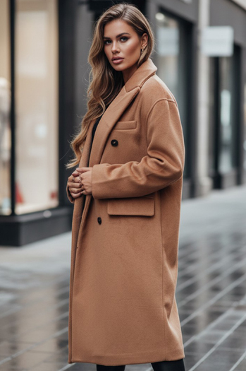 Damen Wintermantel lang Übergröße camel Dstreet NY0766z