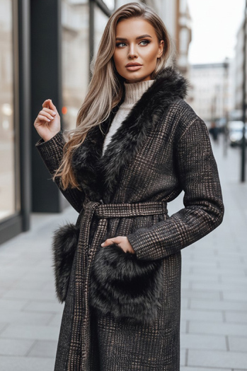 Damen Pelzmantel braun Dstreet TY5229z