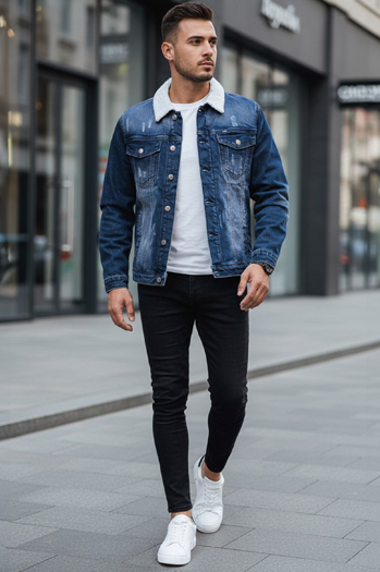 Isolierte Herren-Jeansjacke blau Dstreet TX4727z