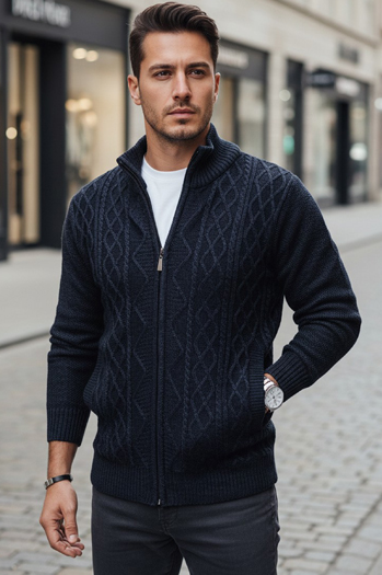 Herren Pullover ohne Knöpfe navy blau Dstreet WX2250z