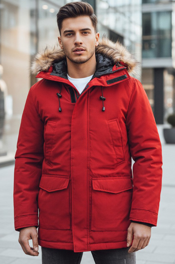 Herren Winter Parka Jacke rot Dstreet TX2995z