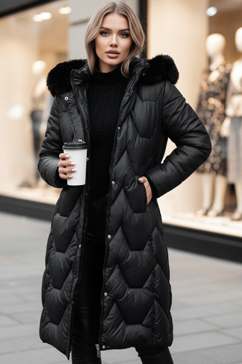 Lange Damen Steppjacke WINTERACT schwarz Dstreet TY4775z