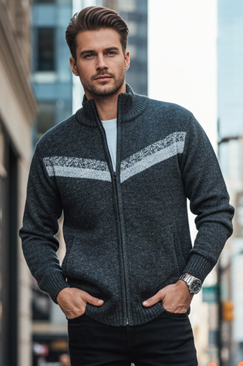 Herren Pullover ohne Knöpfe dunkelgrau Dstreet WX2260z