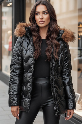 Damen Winterjacke mit Fell LANE schwarz Dstreet TY4515z