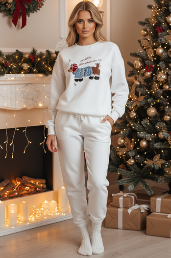 Damen Sweatshirt in Übergröße mit Stickerei DOGSWEETY weiß Dstreet BY1478z