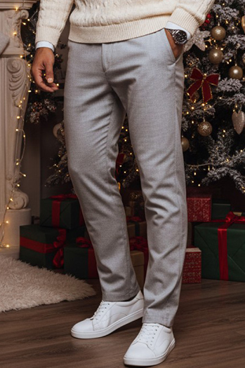 Hellgraue Chino-Hose für Herren Dstreet UX4415z