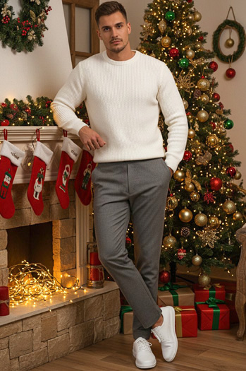 Dunkelgraue Stoffhose für Männer Dstreet UX4412z