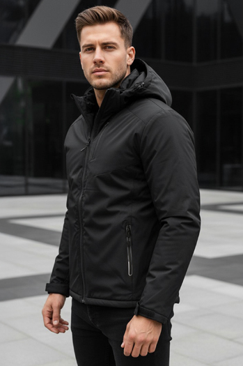 Herren Winterjacke mit Kapuze schwarz Dstreet TX5119