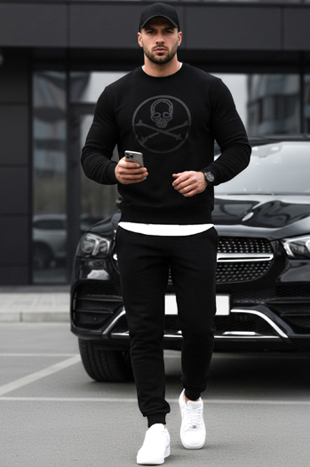 Herren Sweatshirt bedruckt schwarz Dstreet BX5948