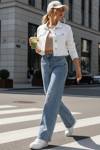 Damen Jeans mit weitem Bein blau Dstreet UY2871