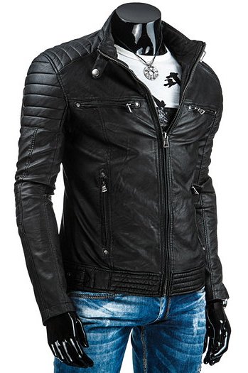 Herren Kunstlederjacke Farbe Grün DSTREET TX3247