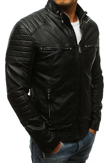 Herren Kunstlederjacke Farbe Schwarz DSTREET TX3265