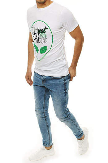 Herren T-shirt mit Aufdruck Weiß Dstreet RX4154