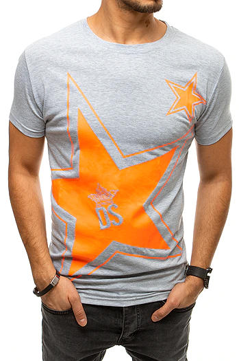 Herren T-shirt mit Aufdruck Hellgrau Dstreet RX4361