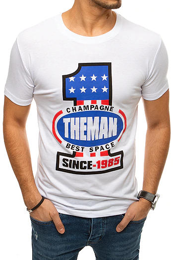 Herren T-shirt mit Aufdruck Weiß Dstreet RX4406