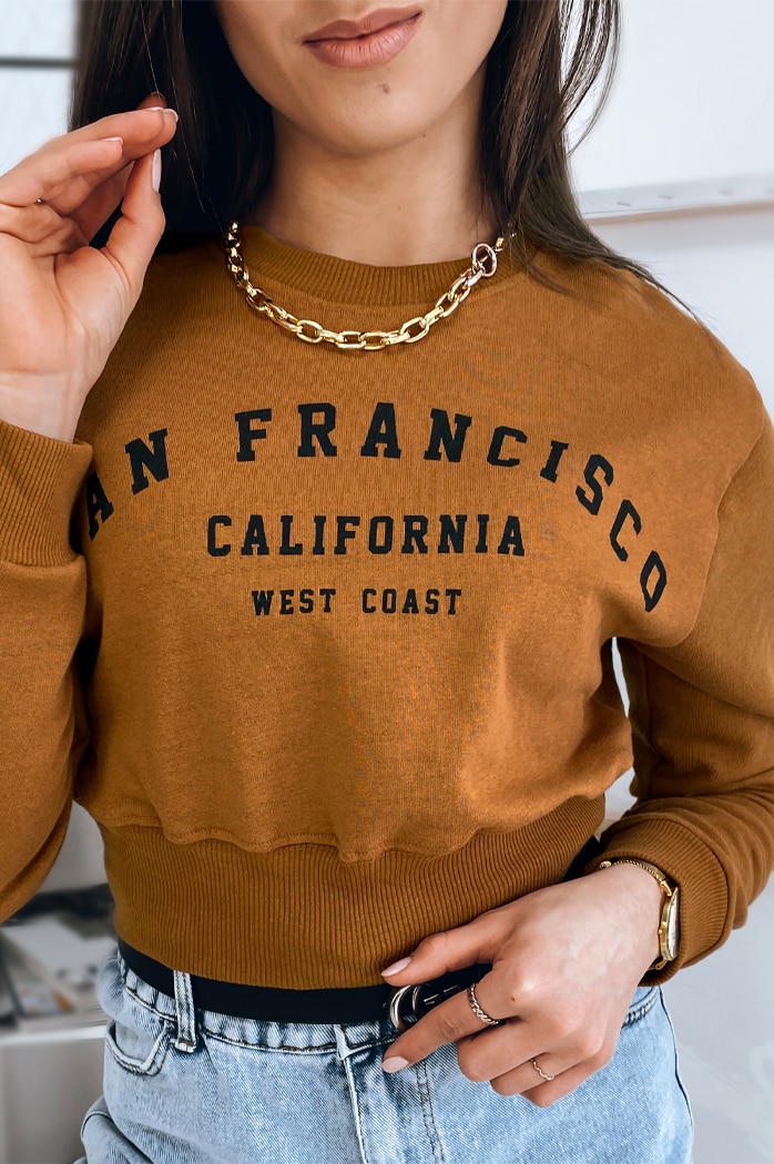 Damen Sweatshirt SAN FRANCISCO Braun Dstreet BY0923