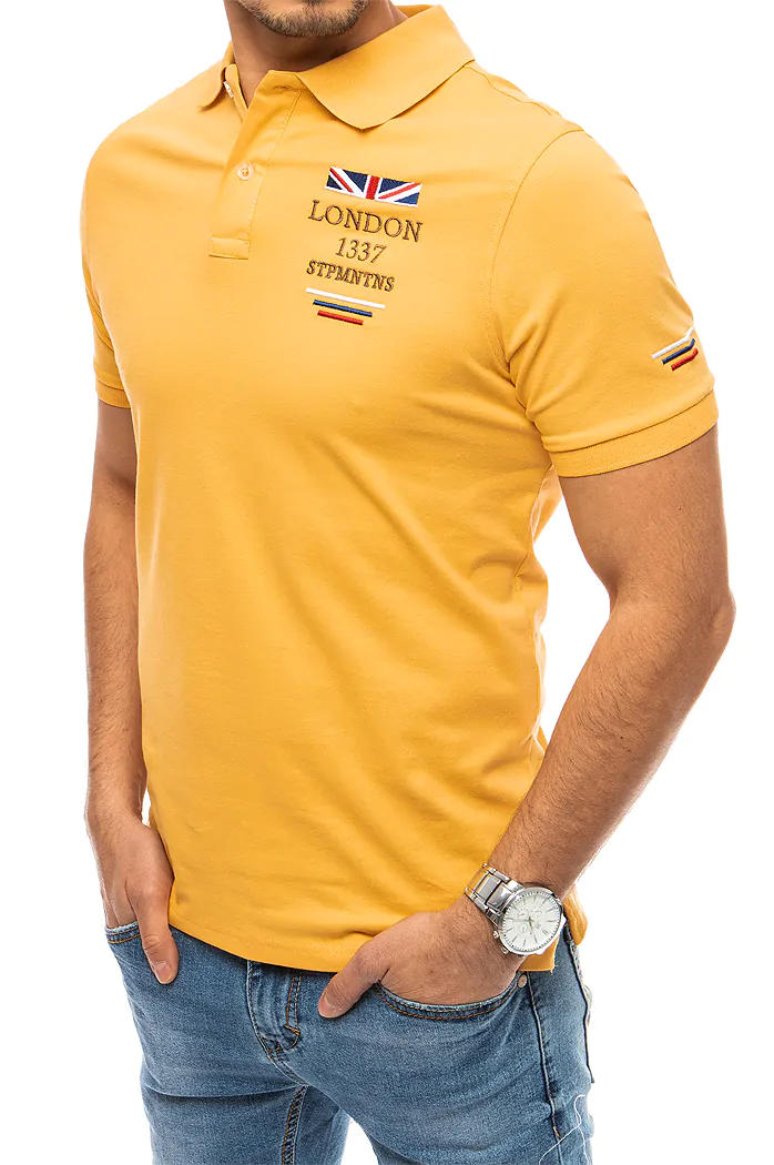 Herren Poloshirt mit Stickerei Gelb Dstreet PX0435